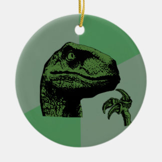 Blank Philosoraptor Ceramic Tree Decoration