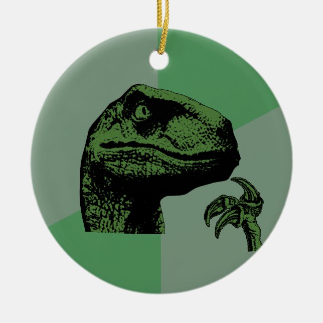 Blank Philosoraptor Ceramic Tree Decoration (Front)