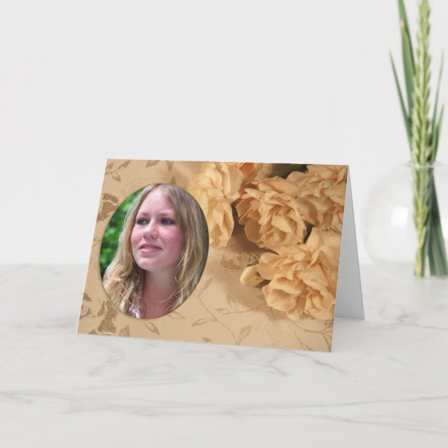 Blank photo card with carnations (Front)
