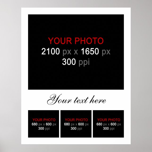 Blank Photo Collage Frame 4 Photos Poster (Front)