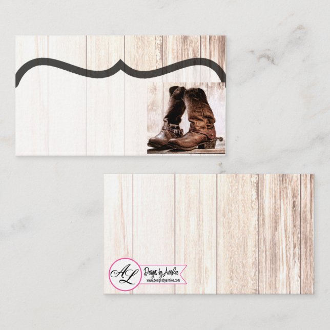 Blank Place Cards Boots Country Rustic Western Wea (Front/Back)