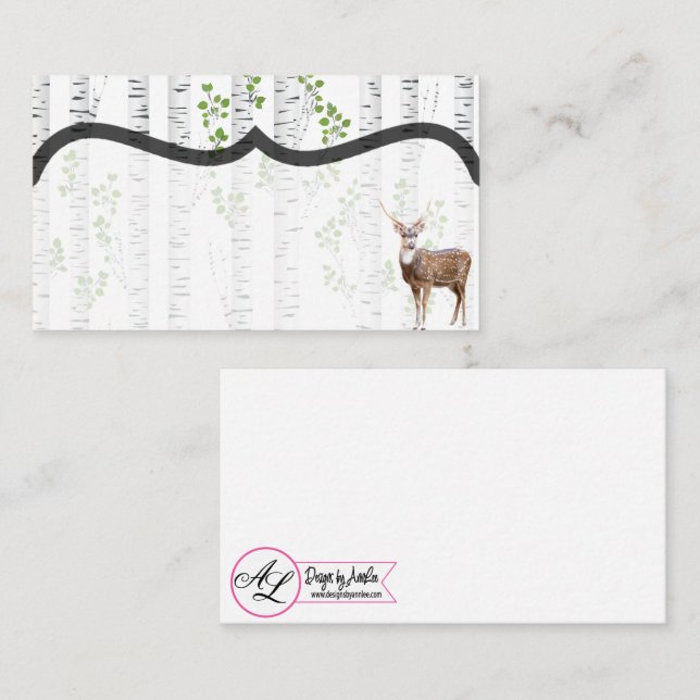 Blank Place Cards Deer Doe Buck Woodland Hunting (Front/Back)
