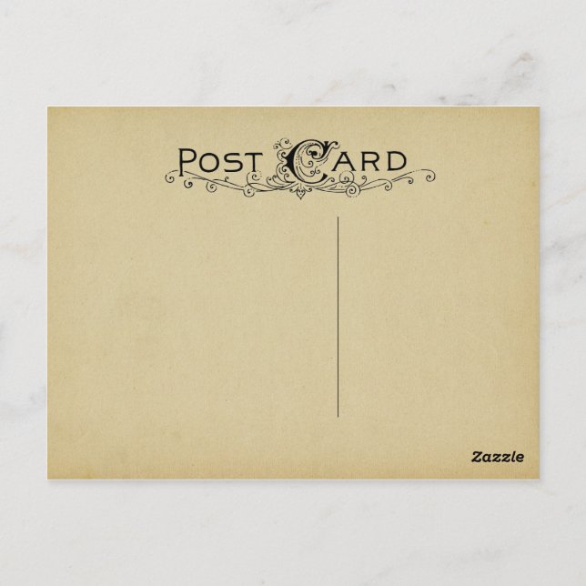 Blank Postcard Parchment Vintage Beige Background (Back)