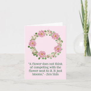 Blank Purple Flowers Vintage Botanical Wreath Card