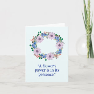 Blank Purple Flowers Whimsical Daisy Wreath Card