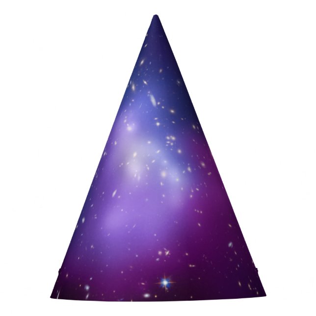Blank Purple Galaxy Cluster Celestial Party Hat (Front)