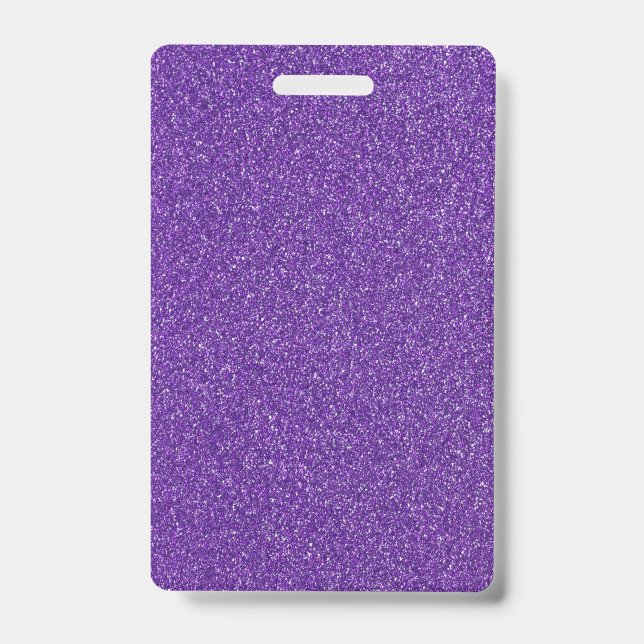 Blank Purple Glitter DIY Template Custom Text  ID Badge (Front)