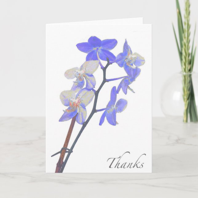Blank Purple Orchid Thank You Card (Front)