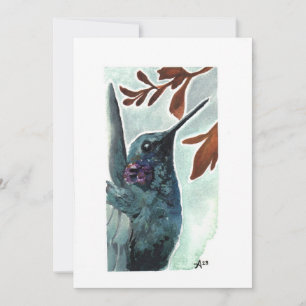 Blank - Purple Throated Hummingbird Watercolor Thank You Card