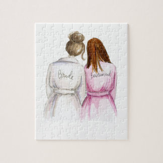 BLANK Puzzle Brunette Bun Bride Auburn Long Bm