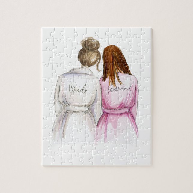 BLANK Puzzle Brunette Bun Bride Auburn Long Bm (Vertical)