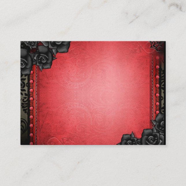 BLANK Red & Black Gothic Seating Cards 3.5x2.5 (Front)