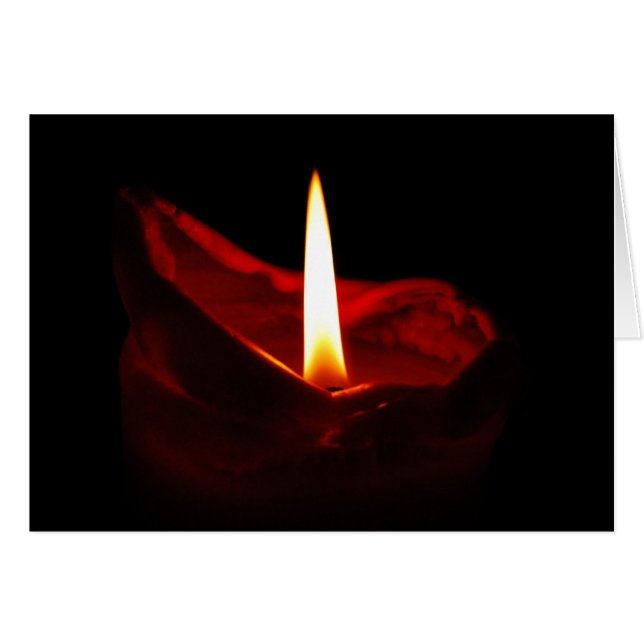 Blank red candle card (Front Horizontal)