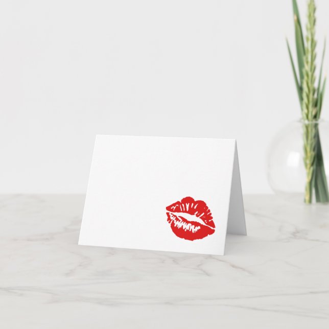 Blank Red Kiss Note Card (Front)