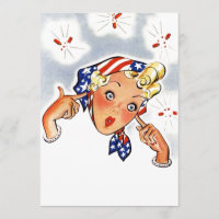 Blank Retro Firecracker Summer Surprise Invitation