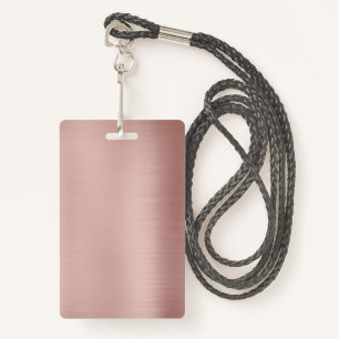 Blank Rose Gold Template Custom text photo image ID Badge