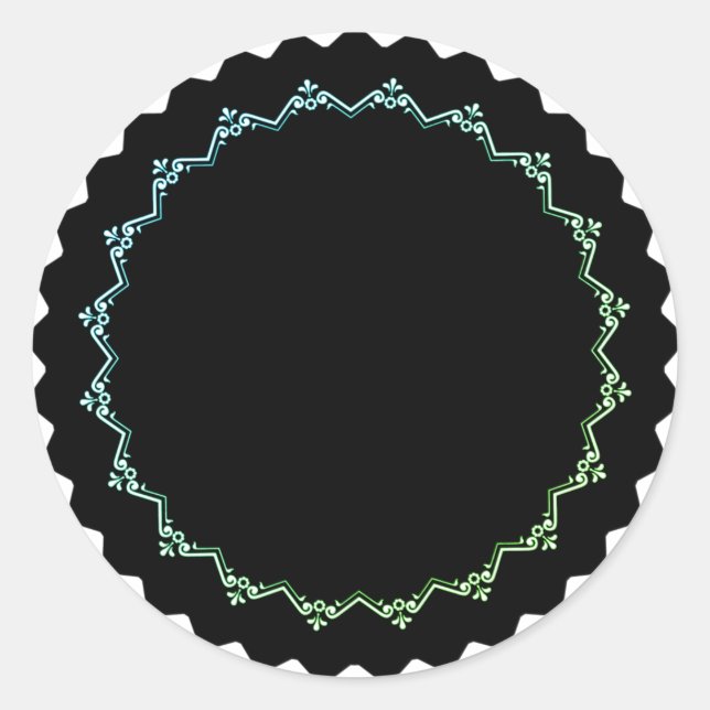 Blank Round elegant black & white Spice jar Labels (Front)