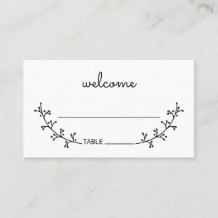 Blank Rustic Laurels Wedding Place Card
