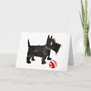 Blank Scottie With Ball Thank You Card