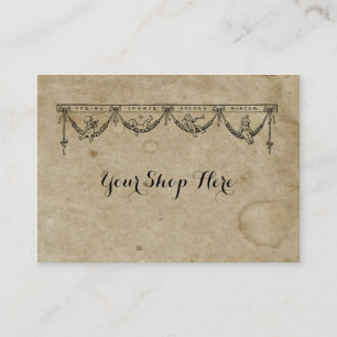 Blank Season & Cherub Antique Stained 1880's Paper Business Card