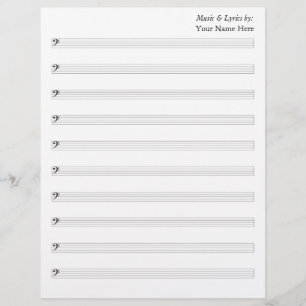 Blank Sheet Music 10 Bass Staves