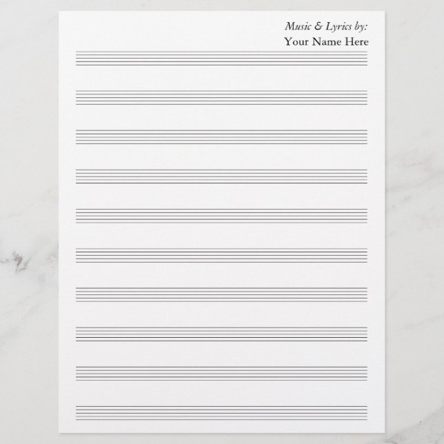 Blank Sheet Music 10 Stave (Front)