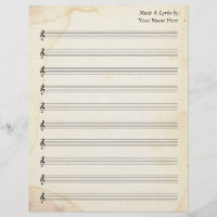 Blank Sheet Music 10 Stave Old Stained Paper