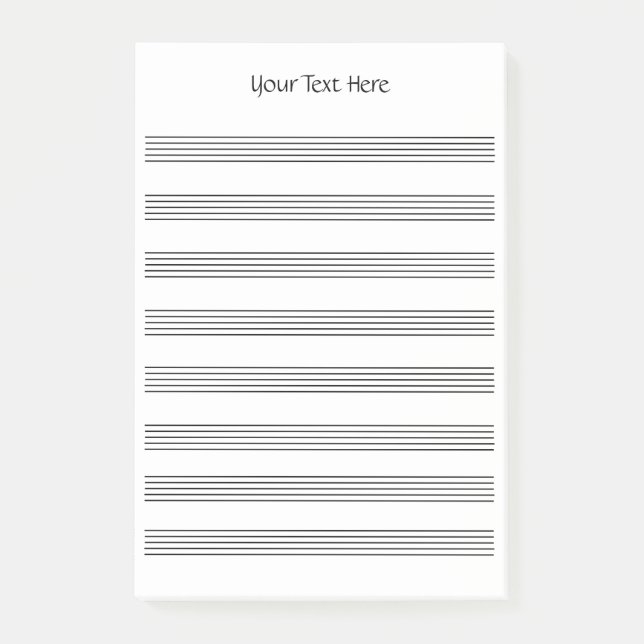  Blank Sheet Music  8 Staves  Post-it Notes (Front)