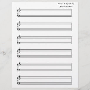 Blank Sheet Music Piano 6 Stave