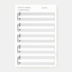  Blank Sheet Music   Post-it Notes