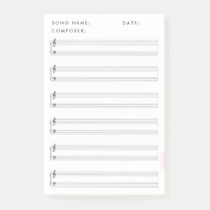  Blank Sheet Music   Post-it Notes