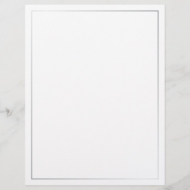 Blank Silver Custom Letterhead (Front)
