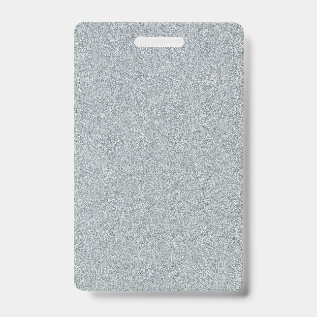 Blank Silver Glitter DIY Template Custom Text  ID Badge (Front)