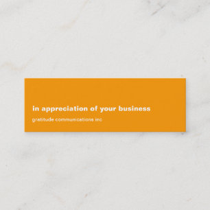 Blank Slate Orange Appreciation Mini Business Card