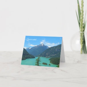 Blank Snowy Mountain Turquoise Lake in Washington Invitation