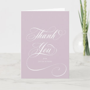 Blank Soft Pink Elegant Script Graduation Thank You Card