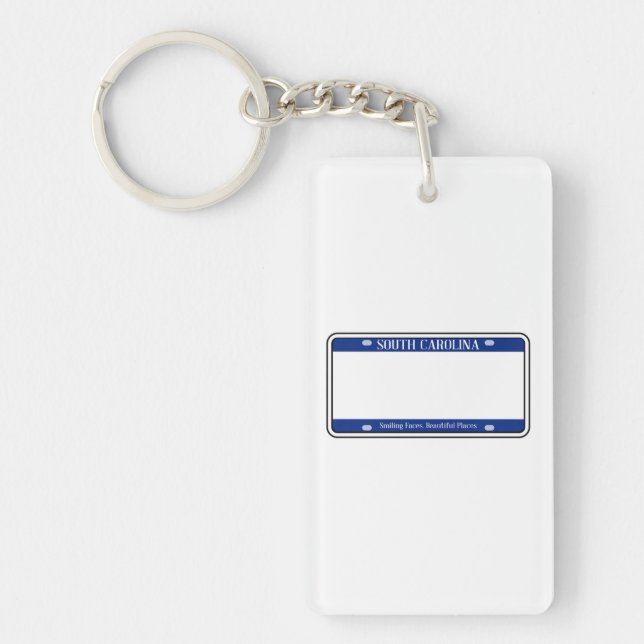 Blank South Carolina State License Plate Key Ring (Front)