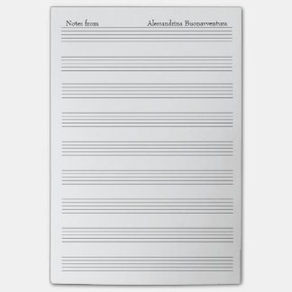 Blank Staff Music Note Paper Custom Name Option
