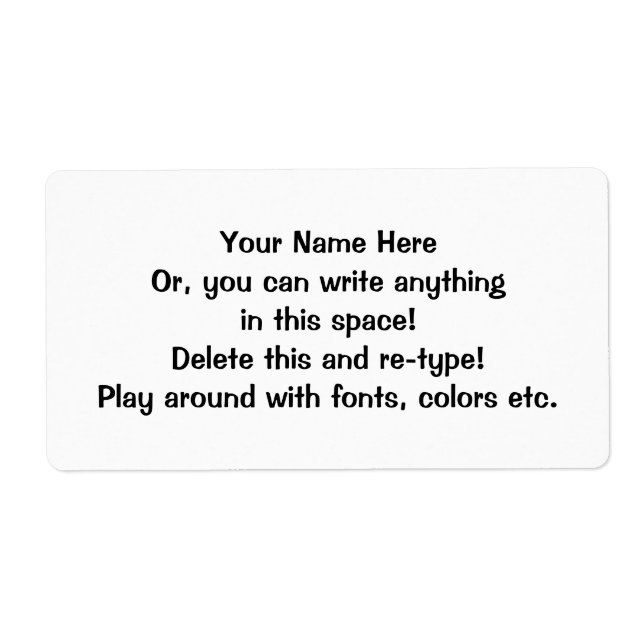 Blank Sticky Labels-Personalise (Front)