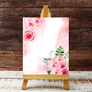 Blank stylish magenta pink rose background poster