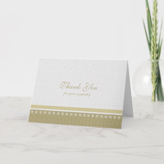 Blank Sympathy Thank You Card - Classic Elegance (Front)