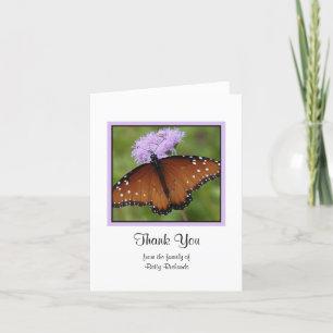 Blank Sympathy Thank You Note Card - Butterfly