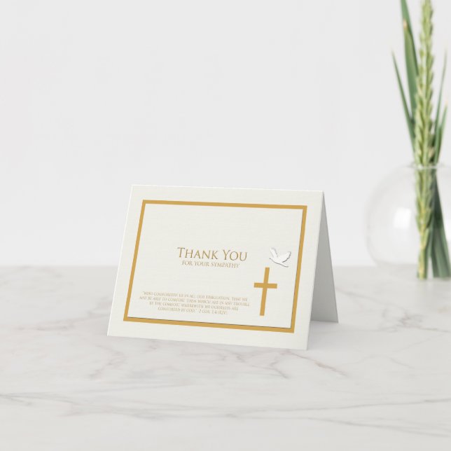 Blank Sympathy Thank You Note Card -- Christian (Front)
