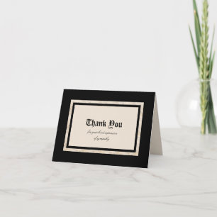 Blank Sympathy Thank You Note Card Classic Design