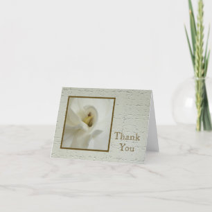 Blank Sympathy Thank You Note Card - Gardenia