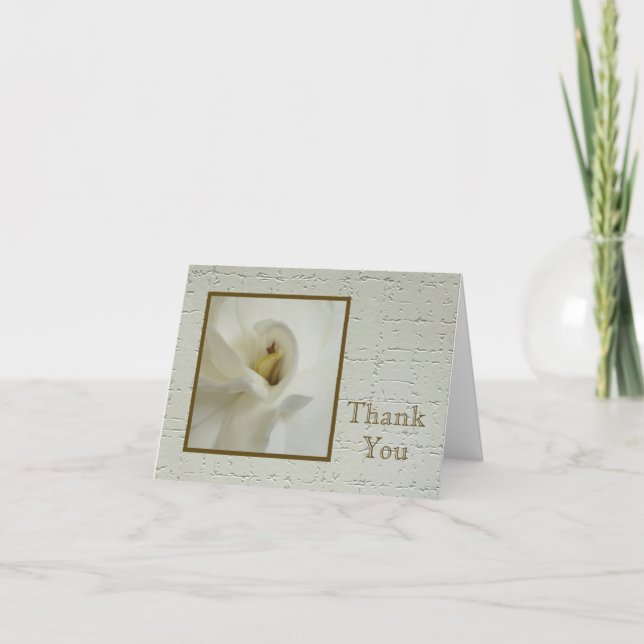 Blank Sympathy Thank You Note Card - Gardenia (Front)