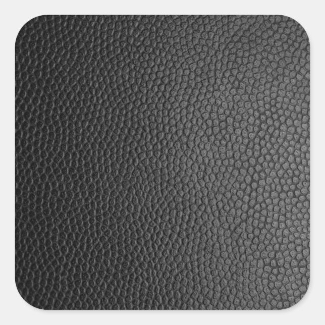 Blank Template Black Leather Create Your Own  Square Sticker (Front)