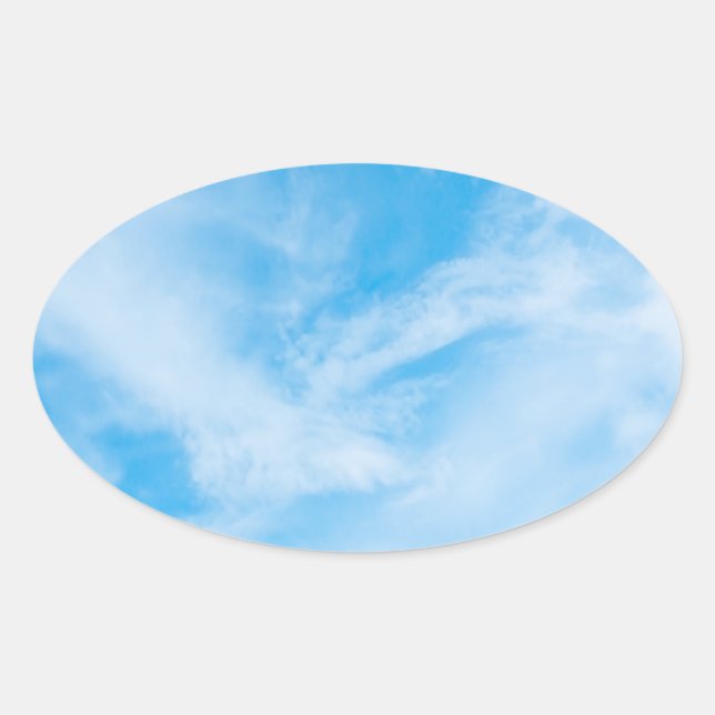 Blank Template Blue Sky Nature White Clouds Oval Sticker (Front)