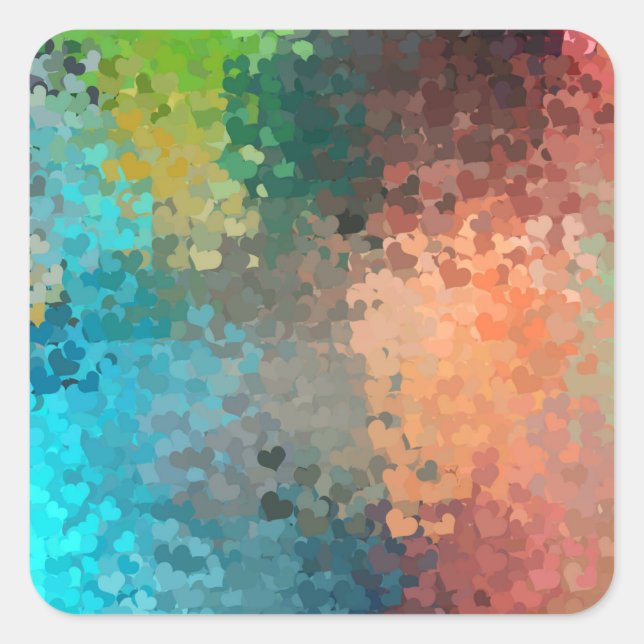 Blank Template Colourful Modern Abstract Art Trend Square Sticker (Front)