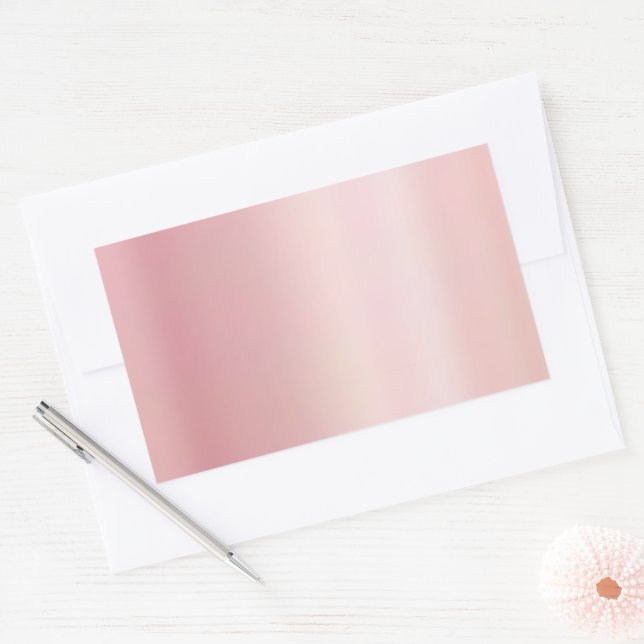 Blank Template Create Your Own Elegant Rose Gold Rectangular Sticker (Envelope)